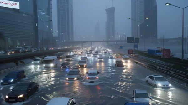 Dėl dirbtinai sukelto lietaus Dubajų paralyžiavo potvyniai, gyvenimas sustojo