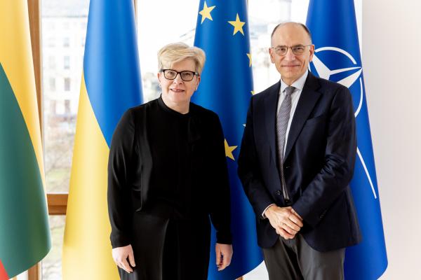 Premjerė aptarė ES bendros rinkos ateitį ir iššūkius su J. Delors‘o instituto prezidentu Enrico Letta